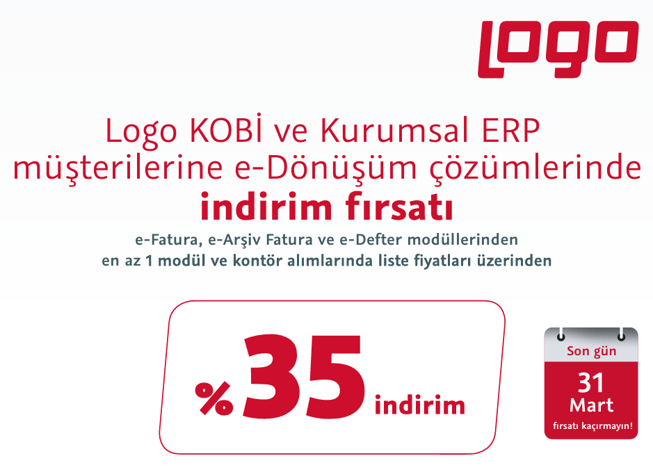 Logo KOBİ ve Kurumsal ERP  müşterilerine e-Dönüşüm çözümlerinde indirim fırsatı