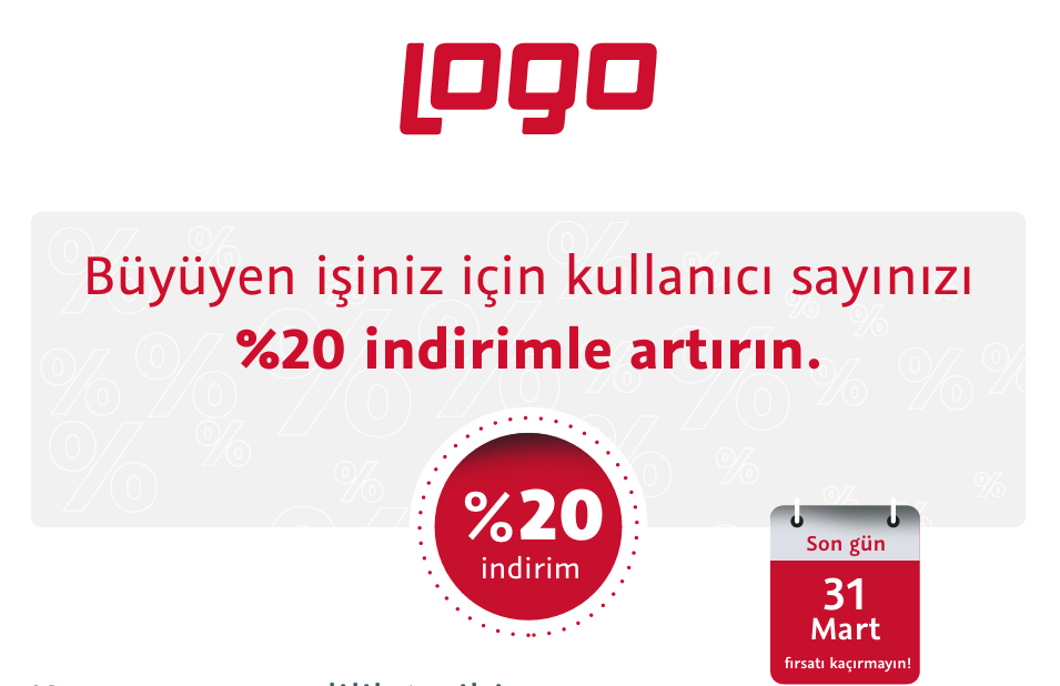 Büyüyen işiniz için kullanıcı sayınızı % 20 indirimle artırın.